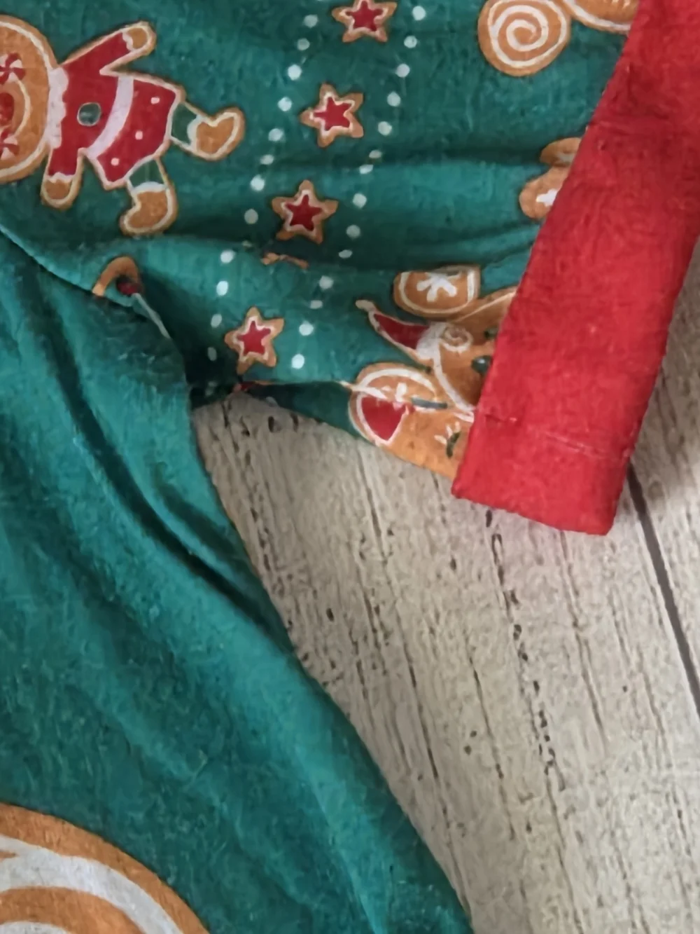 Girls Green 'Sugar & Spice' Gingerbread Nightgown with Red Trim
